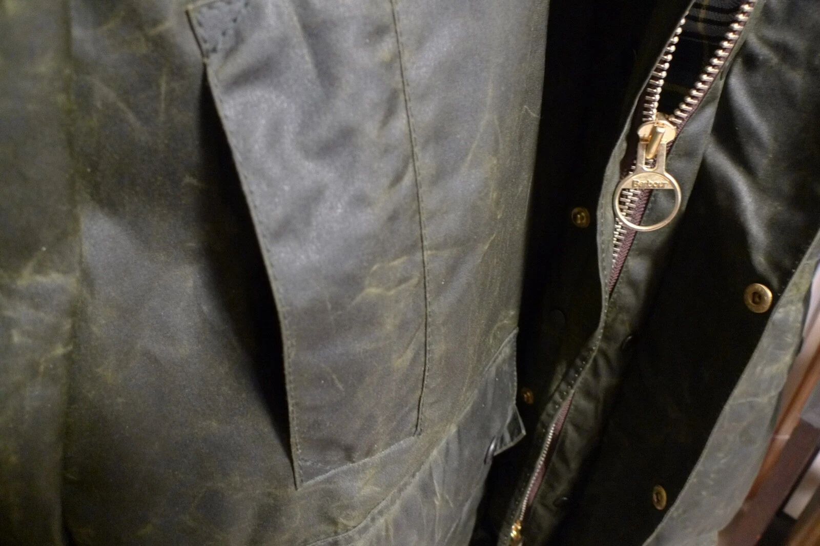 BARBOUR- A200 BORDER WAX COTTON JACKET - SAGE - MADE @ UK - EXCELLENT - 48 image 7