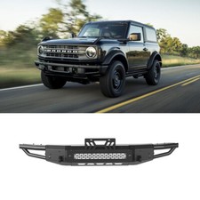 For 2021-2026 Ford Bronco Powder-coated Textured Black Steel Front Bumper 2pcs