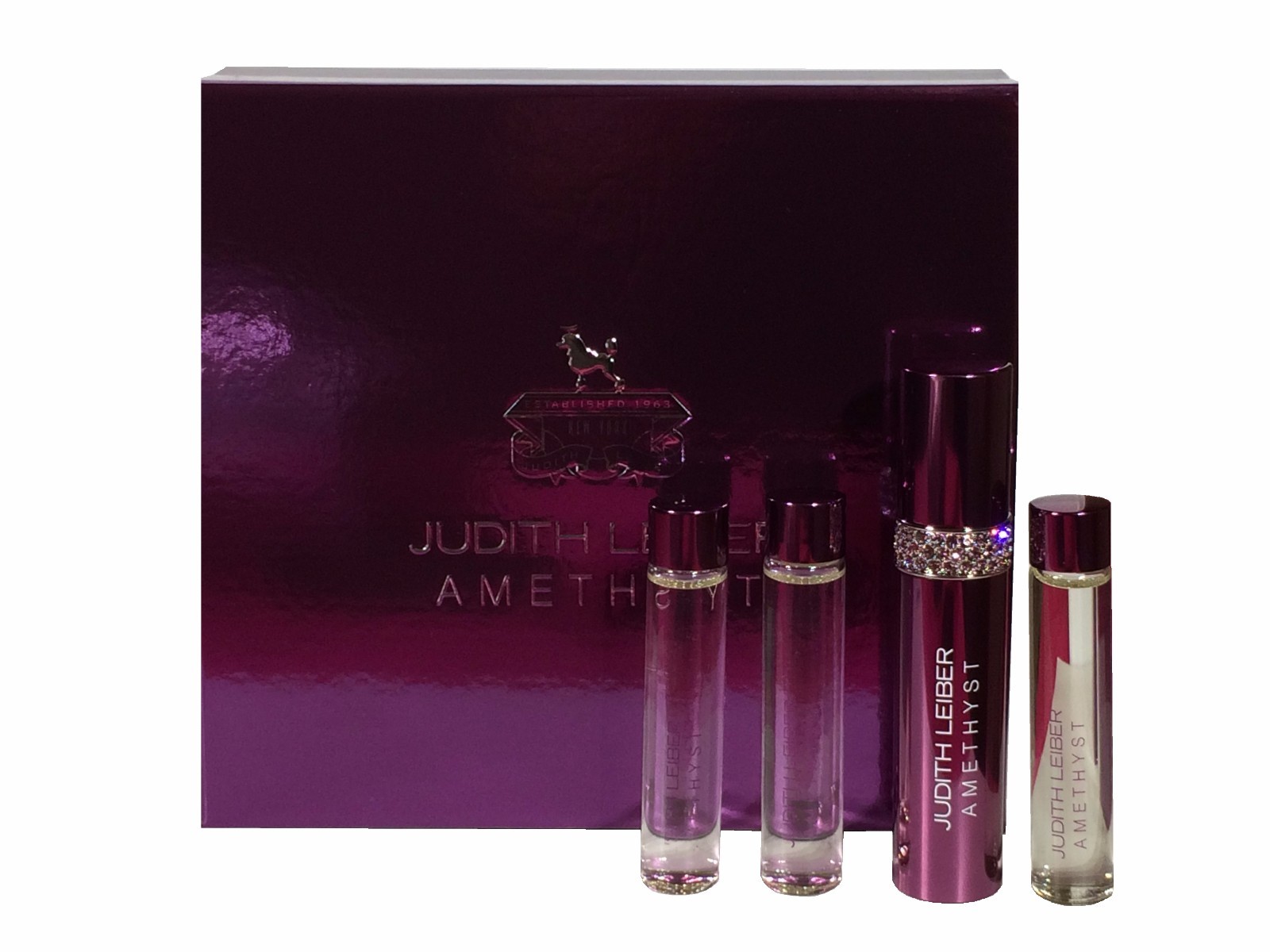 Judith Leiber Amethyst Eau De Parfum Coffret Purse Spray with 3 x 10ml Refills