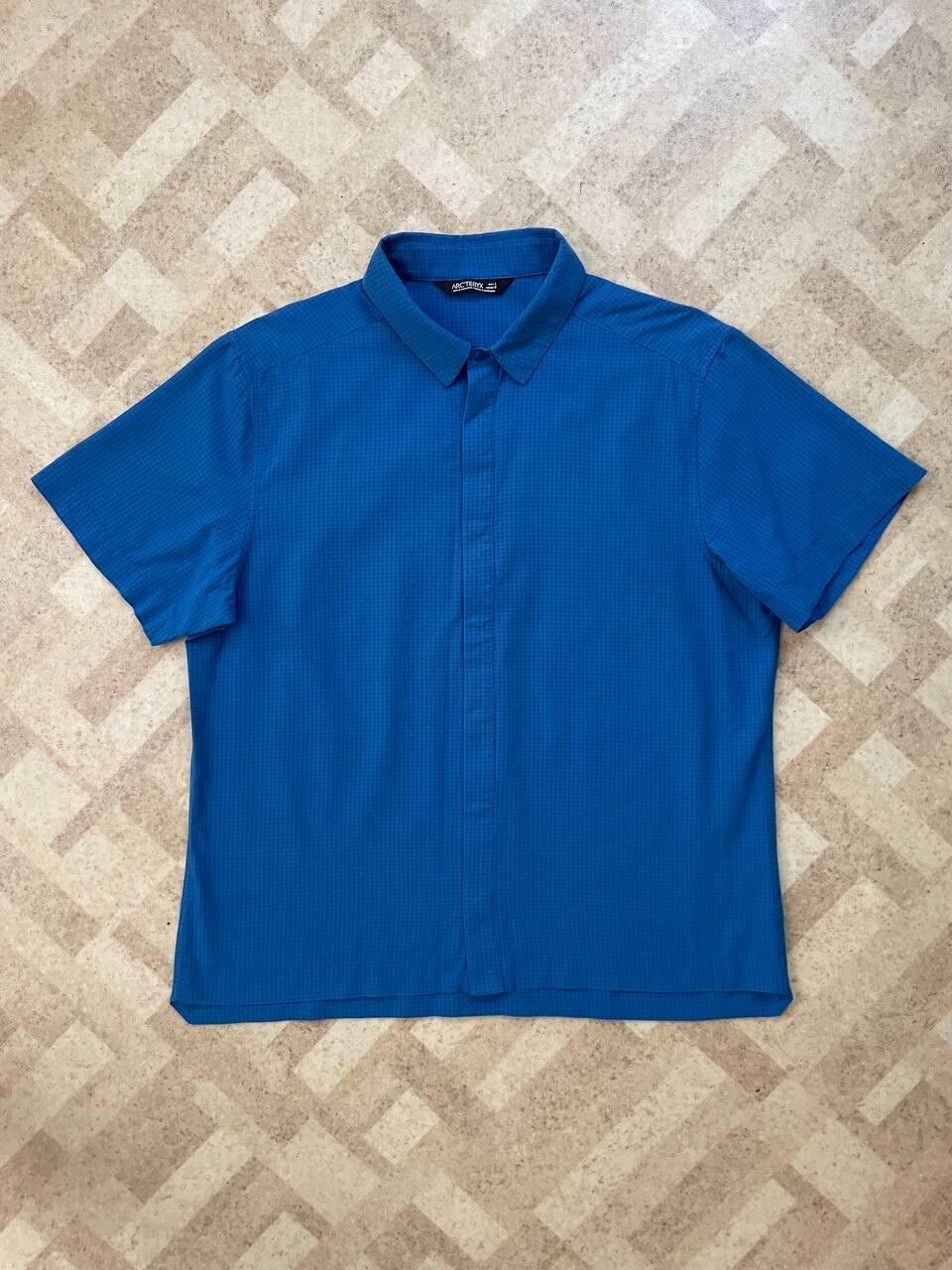 Rara camicia Arc'teryx logo a quadri con bottoni LGB se sei erano nove stile
