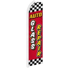 "AUTO GLASS REPAIR" advertising super flag swooper banner business sign car fix