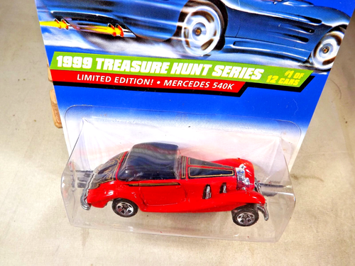 1999 Hot Wheels #929 Treasure Hunt Series 1/12 MERCEDES 540K Red w/Chrome 5 Sp - Picture 4 of 6