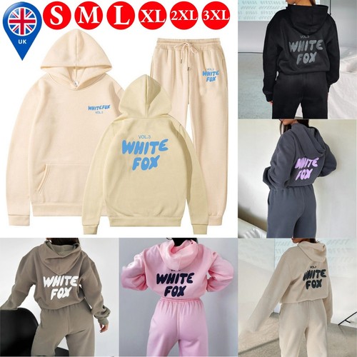 White Fox Boutique Hoodie 2Pcs Tracksuit Set Hooded Sweatshirt Pullover