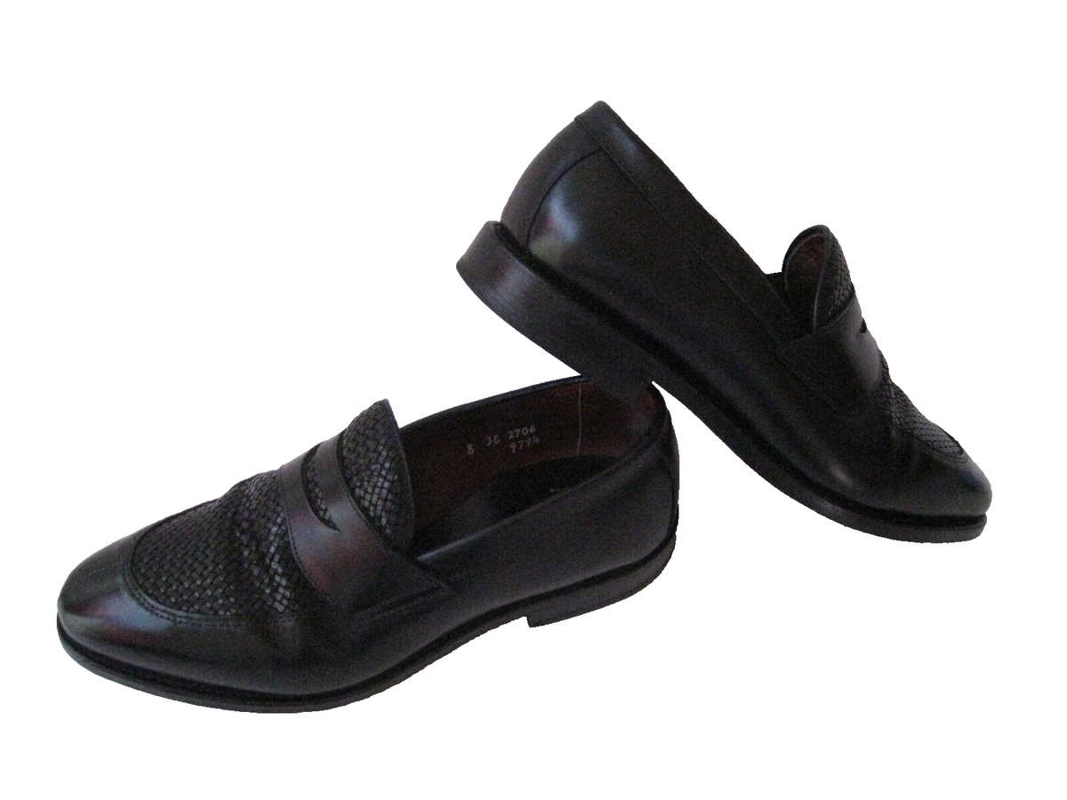 ALLEN EDMONDS USA LEYLAND WOVEN SPLIT TOE BLACK LEATHER  display picture 1