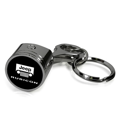 Jeep Rubicon Wrangler Black Engine Piston and Rod Metal Key Chain