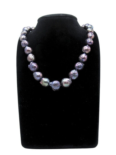 Sterling Silver Baroque Pearls Beaded Necklace