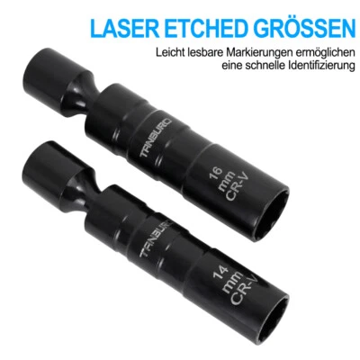 TANBURO Zündkerzenschlüssel Set 14mm&16mm Magnetisch Flexibel Werkzeug Zündkerze Auto⭐⭐⭐