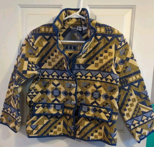 Hokus Pokus gewebte Baumwolle SouthWestern Design Jacke Damen Größe M - Bild 2 von 6