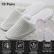 10x Spa Hotel Guest Slippers Closed Toe Towelling Disposable Coral