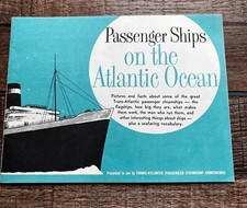 Vintage 1963 Passenger Ships on the Atlantic Ocean brochure Queen Elizabeth