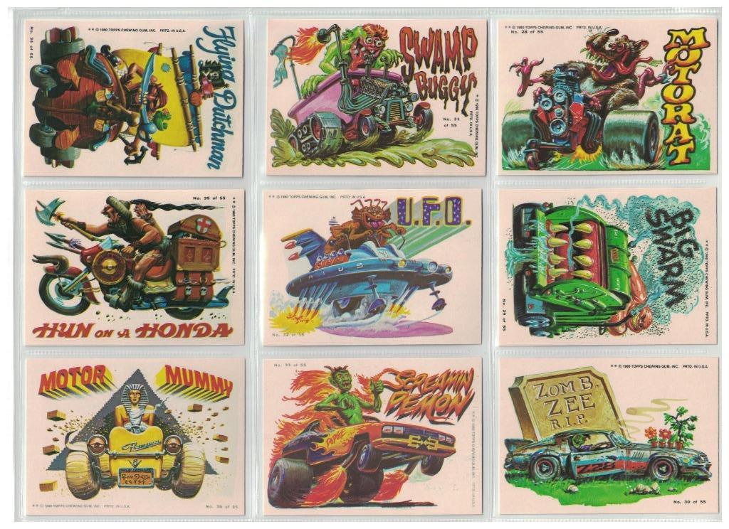 1980 WEIRD WHEELS FULL SET 55 CARDS LIKE WACKY PACKAGES or GARBAGE