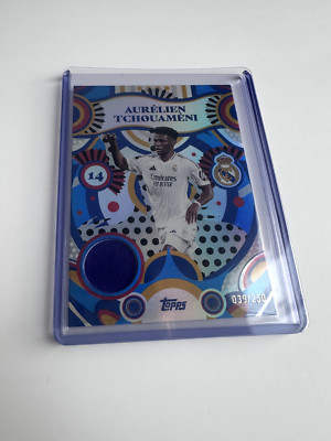 Aurelien Tchouameni Patch /250 Match Worn Relic Topps Team Set Real Madrid 2025
