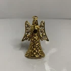 Vintage Costume Jewelry, Gold Tone, Rhinestone Angel Brooch, Monet Pin168