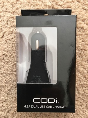 Codi A01043 Dual USB Car Charger - Cellular Phone - PDA - MP3 Player - 0.88 oz