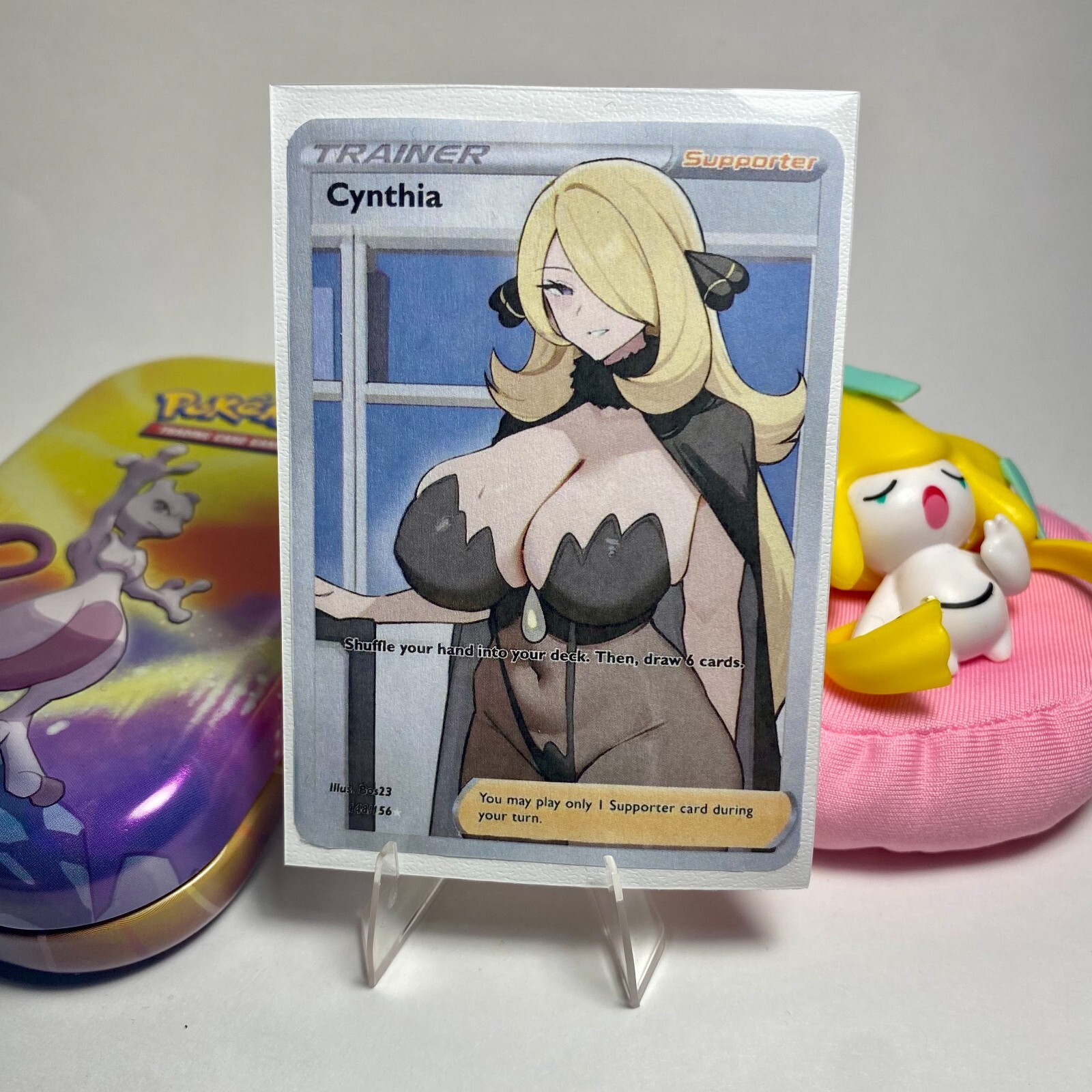 Cynthia Full Custom Art Trainer Goddess Story Pokemon Waifu Trading Card Holo