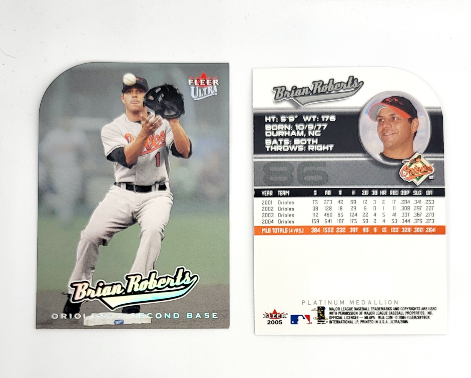 MINT PLATINUM MEDALLION DC 2005 Fleer Ultra #86 Brian Roberts Baltimore Orioles