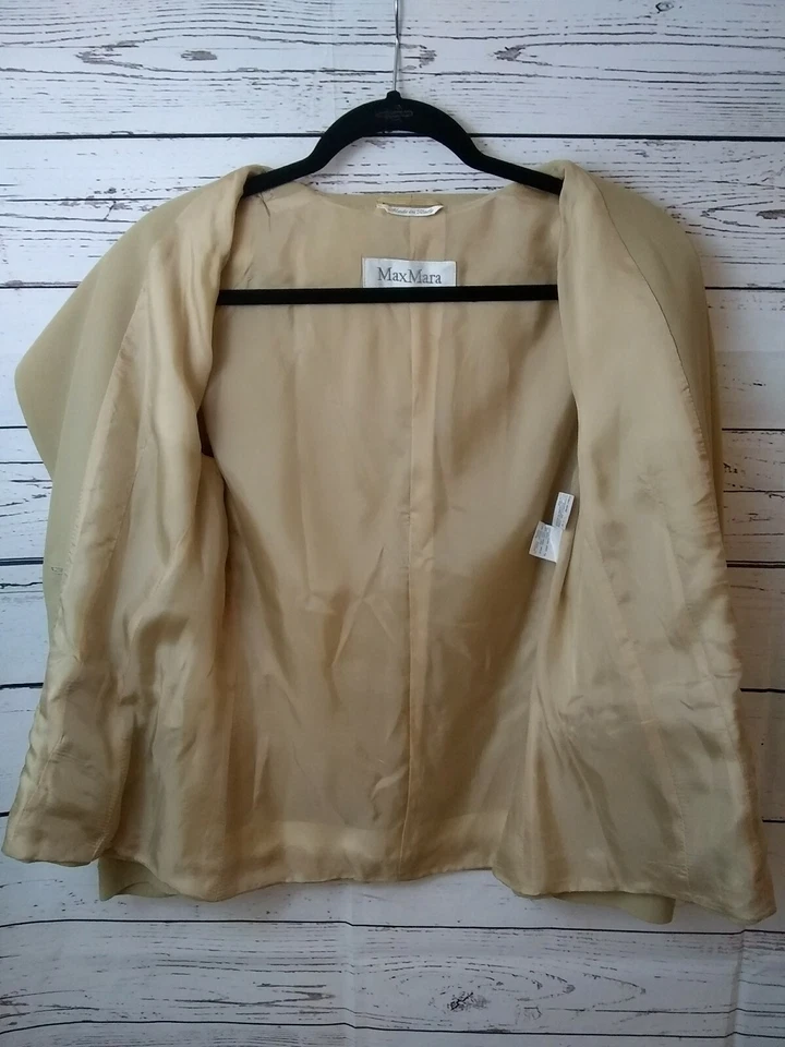 Chaqueta Blazer Max Mara Italia Para Mujer Mezcla Lana Completamente Forrada Talla 8/Mediana/M Foto 4 de 4