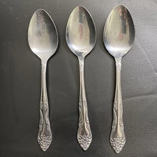 Rogers Stainless Dream Rose 3 Soup Spoons Korea