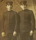 WW1 RPPC Postcard 1900's A&M 2 Two Military Soldiers Student Uniform AZO Antique