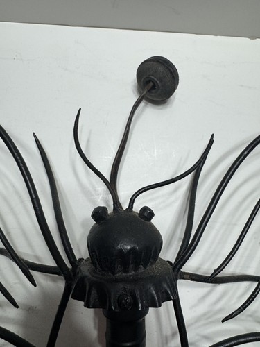 Vintage Metal Butterfly Wall Decor Lamp, Mid Century Modern Black/Red - Picture 4 of 22