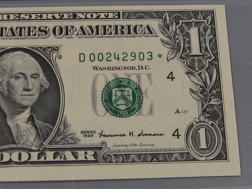 2 CU Crisp Consec Serial # ⭐STAR⭐ $1 FRN 1999 Notes PMG CU64,65EPQ Fr#1924-D⭐Cle - Picture 3 of 20