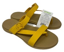 Crocs Tulum Toe Post Sandal Women's size 7 Canary/Tan NEW