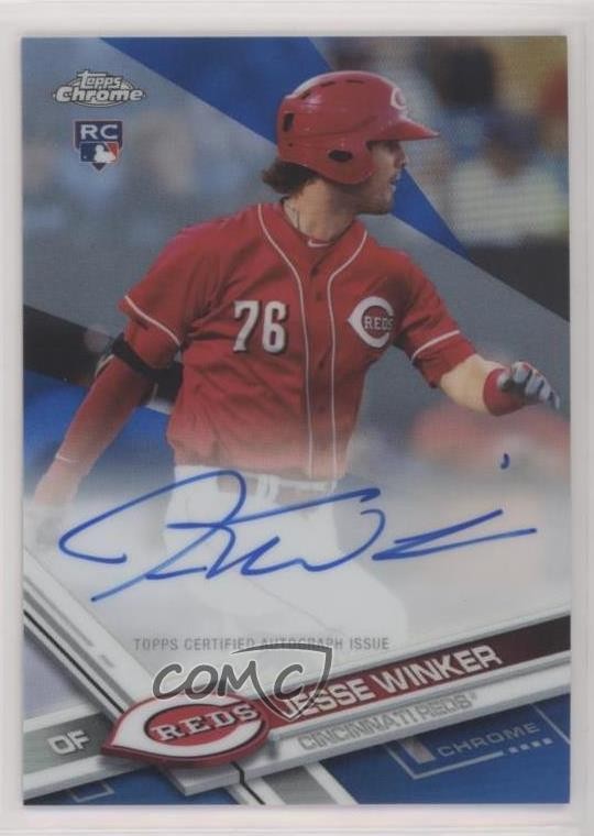 2017 Topps Chrome Rookie Blue Refractor 117/150 Jesse Winker #RA-JW Auto sd0