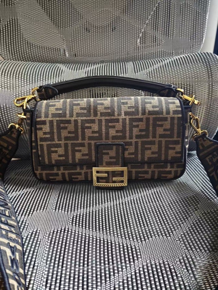Authentic Pre-owned Fendi Medium FF Monogram Canvas Shoulder Crossbody Bag