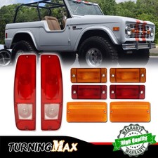 For 1970-1977 Ford Bronco 8pc Tail Lights Front Parking Side Marker Lenses Kit For 1970-1977 Ford Bronco 8pc Tail Lights Front Parking Side Marker Lenses Kit