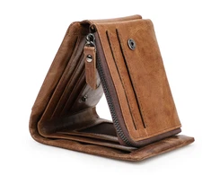 Genuine Leather Card Holder Wallet Slimline Cards & Cash Pocket