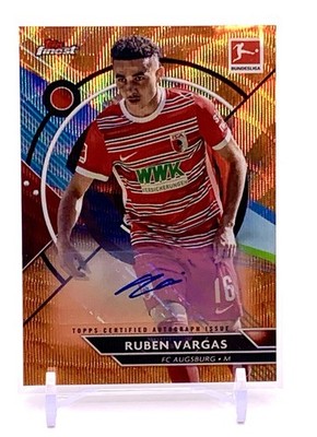 Ruben Vargas 2023 Topps Finest Bundesliga Orange Wave Auto #1/10 FC Augsburg