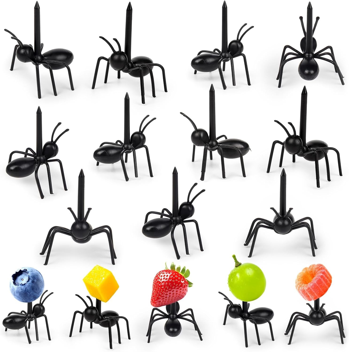 36 Pcs Ant Toothpicks, Ants Fruit Dessert Appetizer Fork, Reusable Ant Food Pick