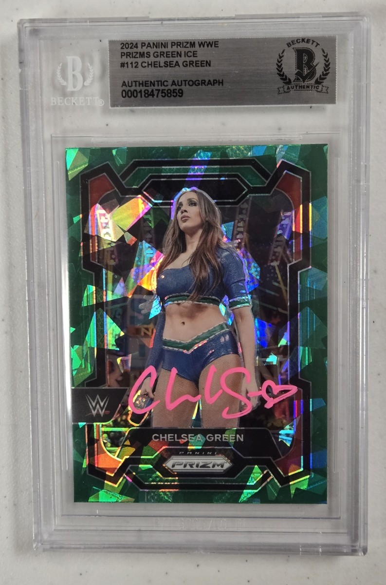 Chelsea Green Signed 2024 WWE Wrestling Panini Ice Prizm Card #112