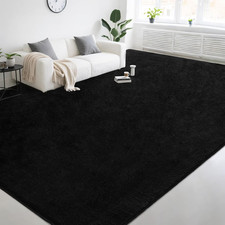 Large Modern Area Rugs for Living Room Bedroom, 6X9 Feet Black Ultra Soft Thicke