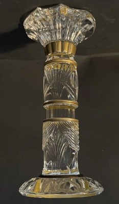 Saint Louis Clear And Gold Crystal Totem Candle Holder