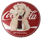 Vintage Coca-Cola Porcelain Sign - Gas Pump Plate Service Route 66 Diner Sign