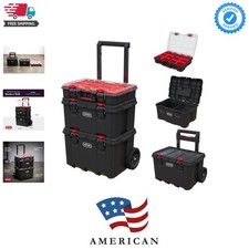 Stack-n-Roll Modular Tools Organizer for Garage Storage and DIY, 3 Piece Resi...