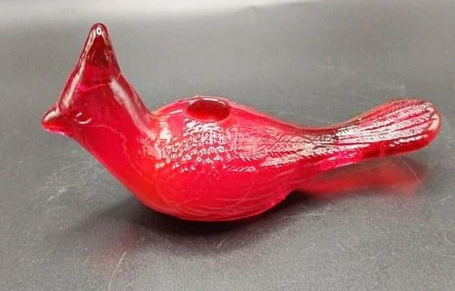 Fenton? Art Glass Ruby Red Cardinal Candle Holder