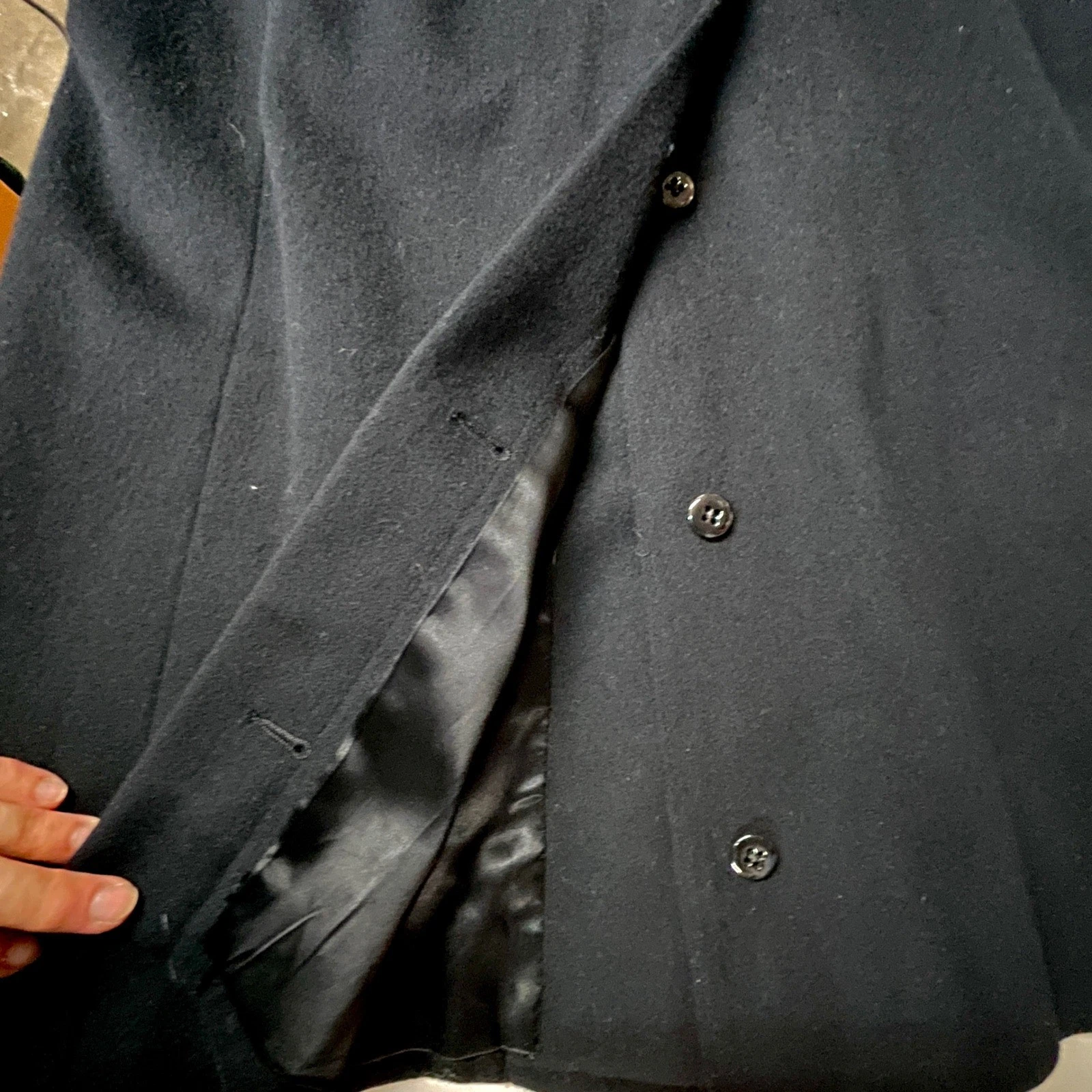 Naval Academy USNA Bridge Coat Thorngate Uniforms Black Wool Peacoat 36 Vintage image 12