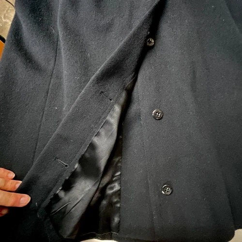 Naval Academy USNA Bridge Coat Thorngate Uniforms Black Wool Peacoat 36 Vintage image 12