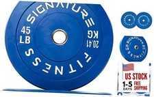 2" Olympic Bumper Plate Weight Plates with Steel Hub   45LB   45 lbs   Colored