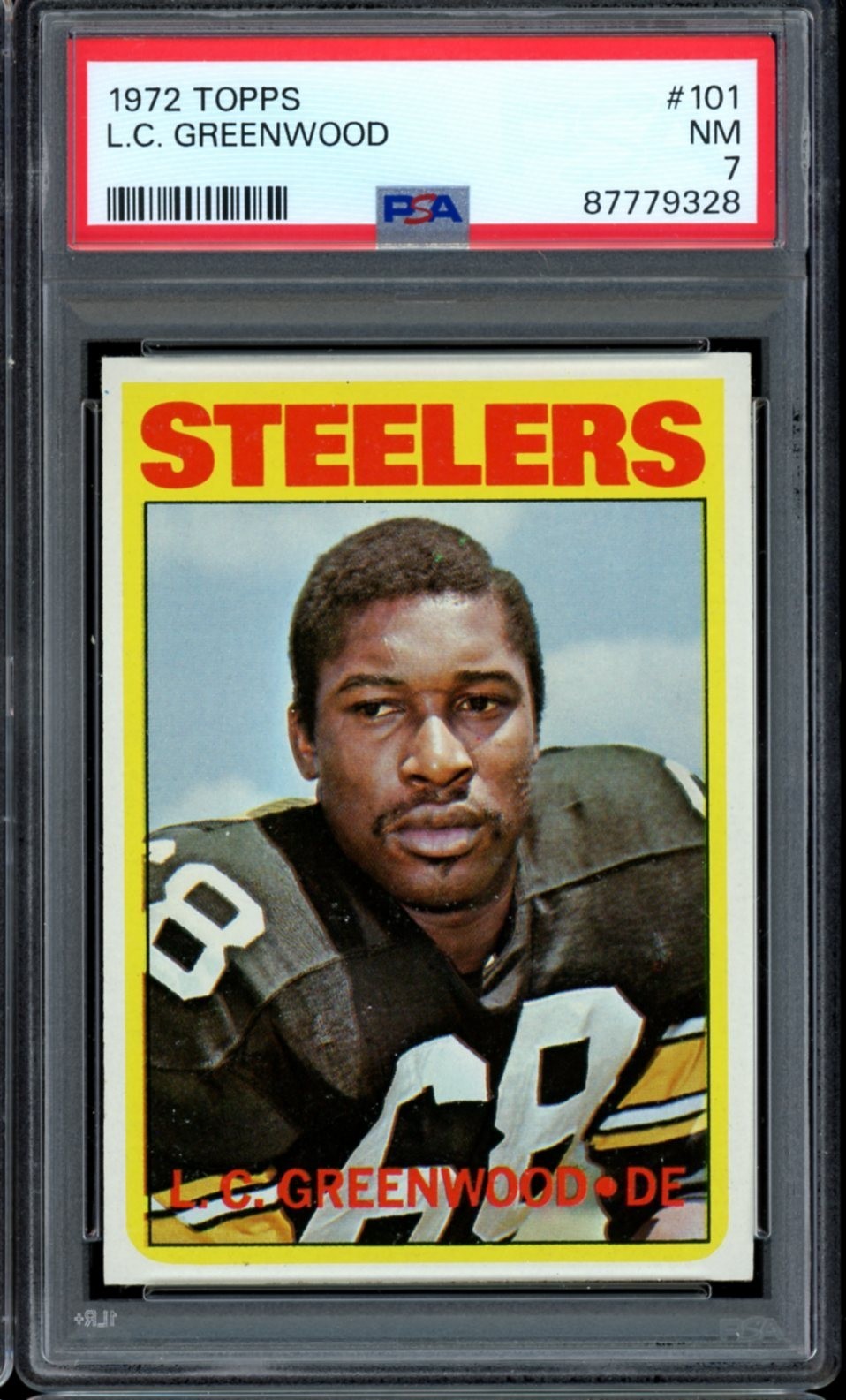 1972 Topps Football #101 L.C. Greenwood PSA 7 *d3