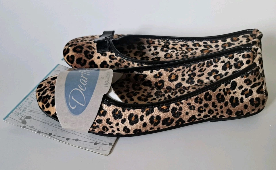 Zapatillas de ballet Dearfoams para mujer con estampado de leopardo talla 10 nuevas con etiquetas Foto 3 de 4