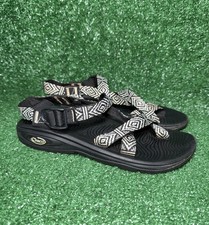 Chaco Z/Volv Sandals Shoes Womens Size 8 Black White Aztec Design Strappy Casual