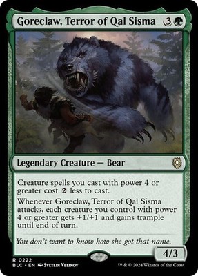 NM Goreclaw, Terror of Qal Sisma, MTG, Bloomburrow Commander, Magic, 222
