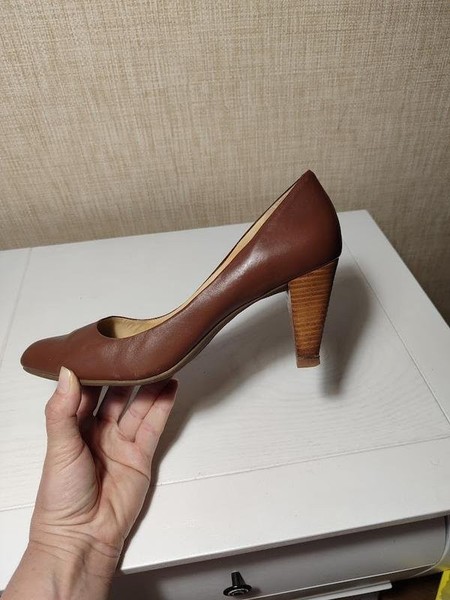 Women Ecco Heels Brown Leather 40 #3QGY