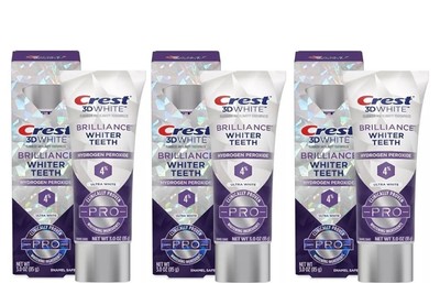 Crest 3D White Brilliance Toothpaste Vibrant Peppermint 3.5oz Lot of 3