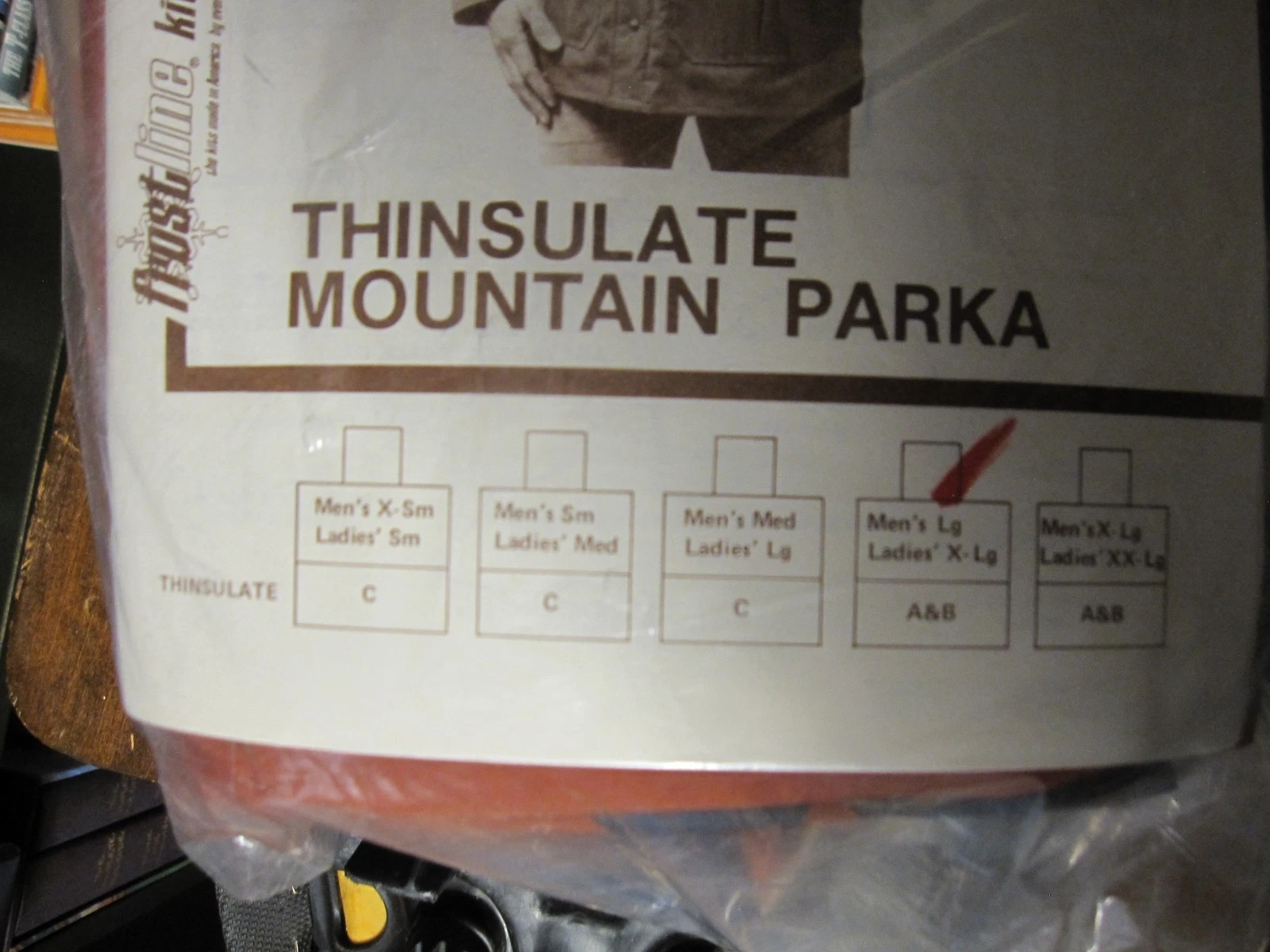 Frostline Thinsulate Mountain Parka Kit Rust Men's L Vintage Partial - product detail image 4