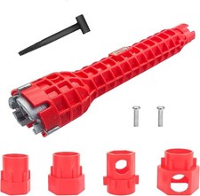 14 in 1 Faucet and Sink Installer Tool, Multifunctional Sink Wrench, Red Basi...