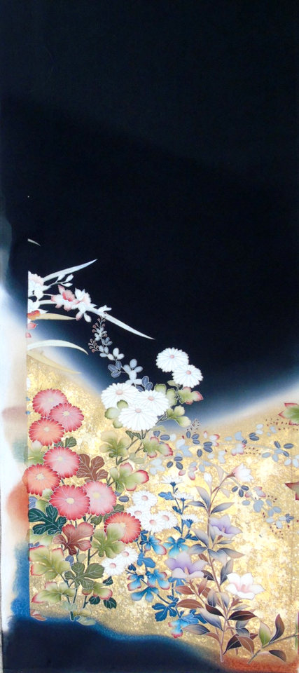 [AYANE] WOODLAND FLOWERS - Japanese Silk KIMONO Fabric | eBay UK